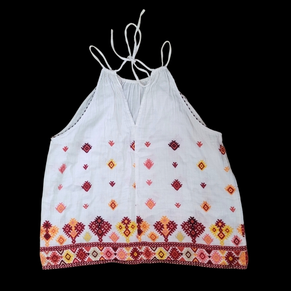 Ann Taylor Loft Lightweight Boho Tank - White and Multicolor - Picture 3 of 4